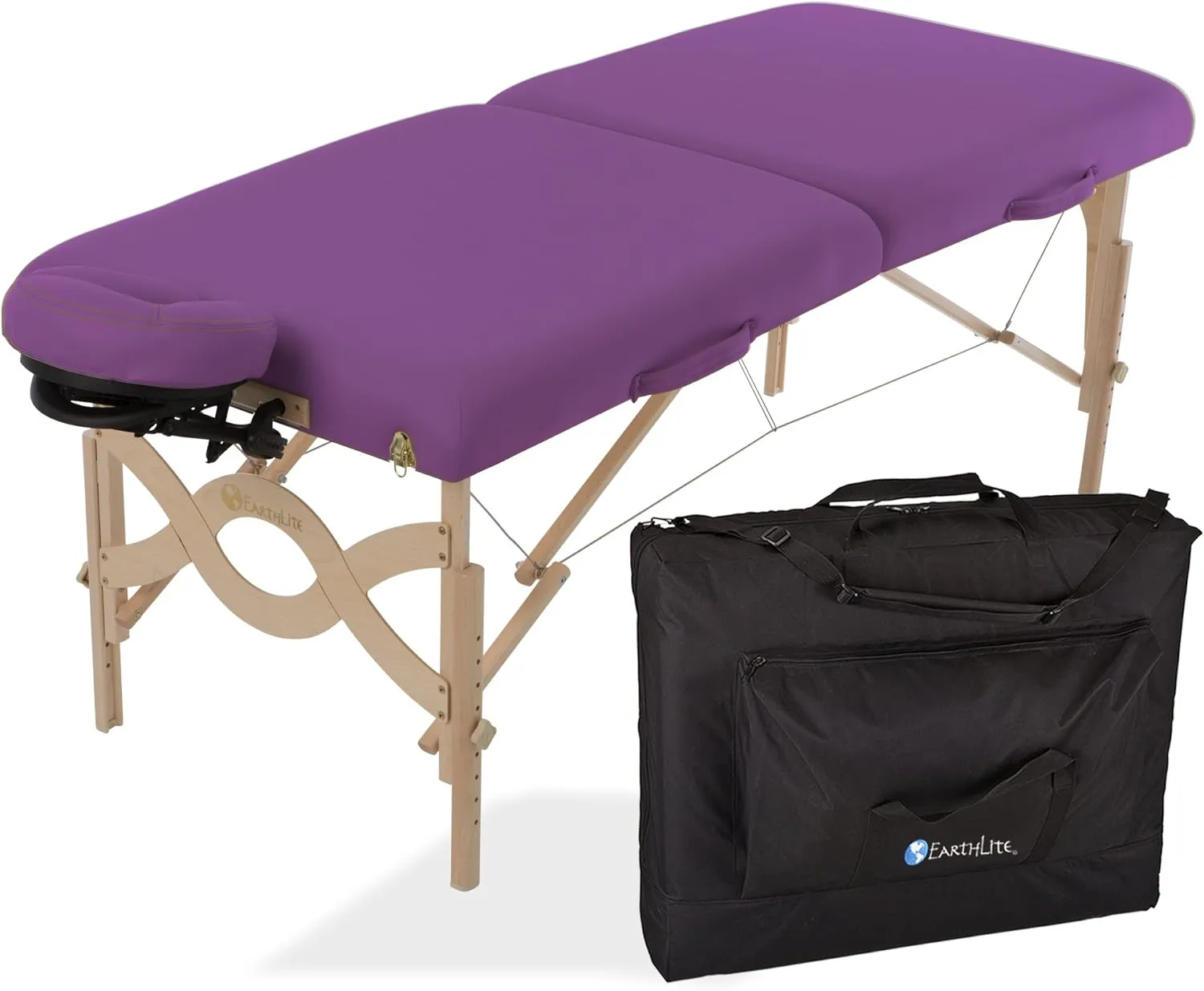 EARTHLITE Portable Massage Table Package AVALON – Reiki Endplate, Premium Flex-Rest Face Cradle & Strata Cushion, Carry Case (30”x73”)