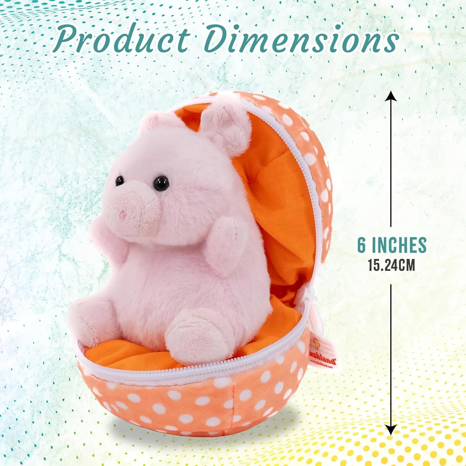 Easter Stuffed Animal - 6 inch - Surprise Zip up Egg Hideaway Springtime Inspired Plush Toy Gift for Kids, Boys and Girls - Easter Mother's Day Birthday (New Pig Egg)