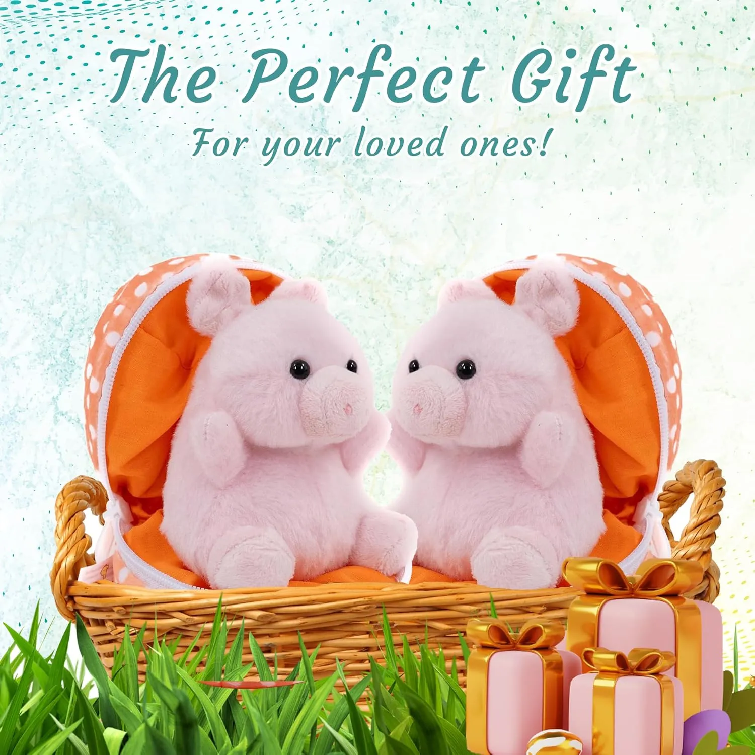 Easter Stuffed Animal - 6 inch - Surprise Zip up Egg Hideaway Springtime Inspired Plush Toy Gift for Kids, Boys and Girls - Easter Mother's Day Birthday (New Pig Egg)