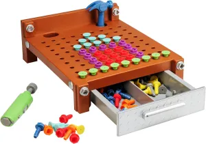 Educational Insights Design & Drill My First Workbench, Drill Toy, STEM & Construction, 125 Pieces, Ages 3 