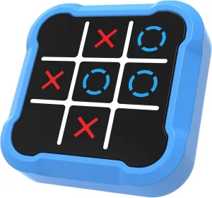Electronic Tic Tac Toe Game, 4-in-1 Handheld Digital Tic Tac Toe Bolt Game, Portable Travel Learning Toy for Kids & Adults, Educational Memory Games for Ages 3 , Ideal Gift for Boys Girls, Blue