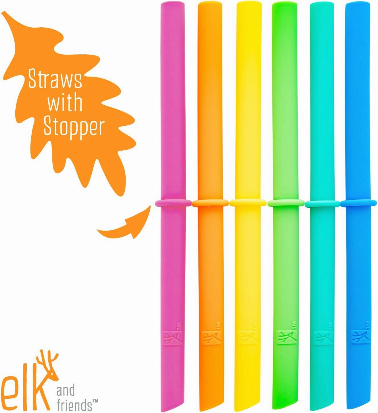 Elk and Friends Stainless Steel Cups | 10 oz Mason Jar design | Kids & Toddler Cups with Silicone Sleeves & Straws with Stopper | Smoothie Cups