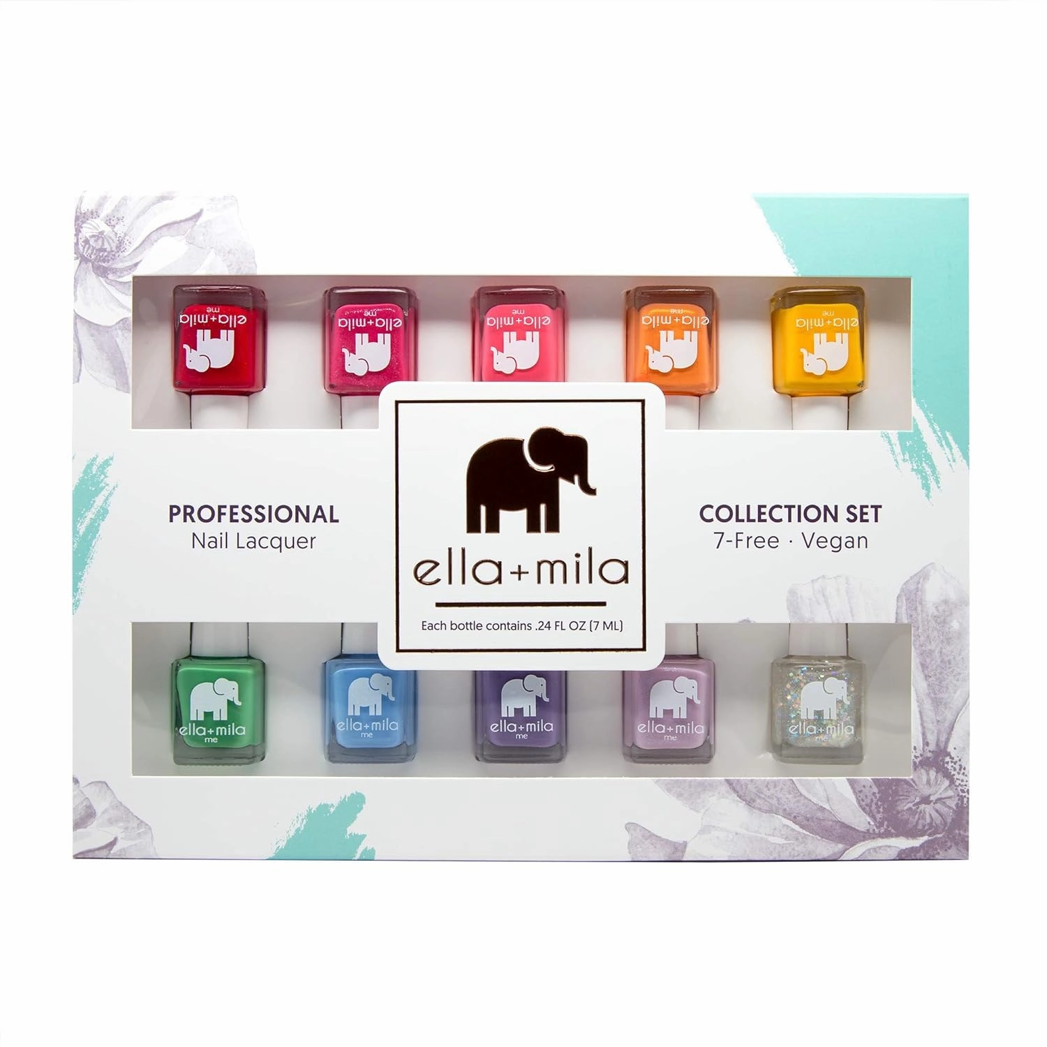 ella mila Professional Nail Polish Set - Quick Dry Nail Polish - Long-Lasting & Chip Resistant Nail Polish Kit (Me Collection - 10 Pack - 0.24 fl oz each)