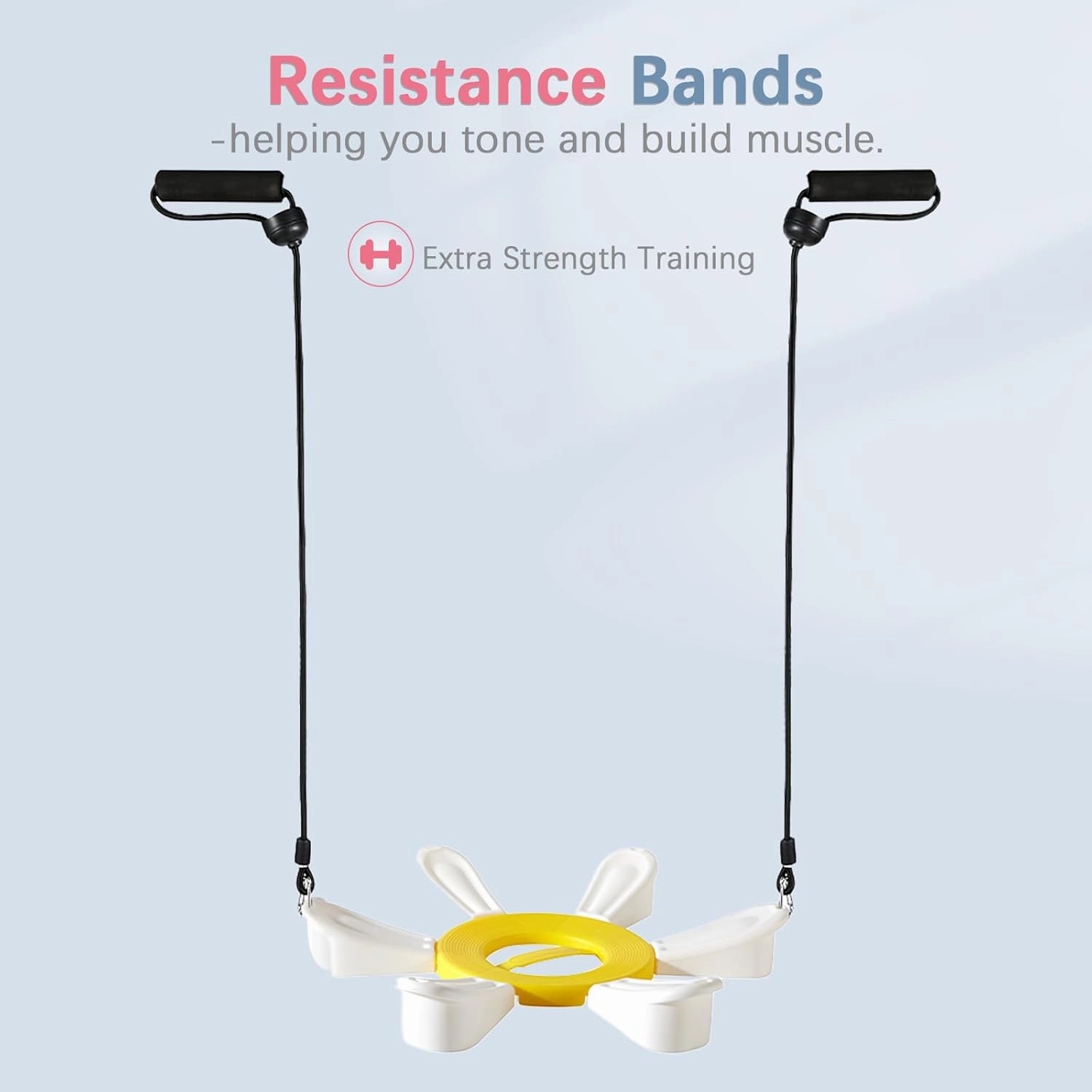 Exercise Ball, Daisy Shaped Yoga Ball Base with Resistance Bands for Stability, Yoga, Balance & Preganancy, Anti-Burst Ball Chair for Office, Home & Gym(65cm/22in)