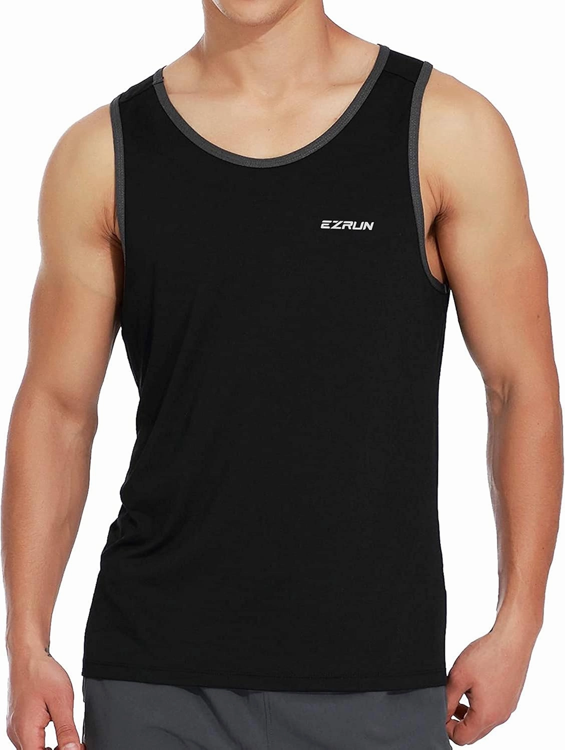 EZRUN Men's Quick Dry Sport Tank Top for Bodybuilding Gym Athletic Jogging Running,Fitness Training Workout Sleeveless Shirts