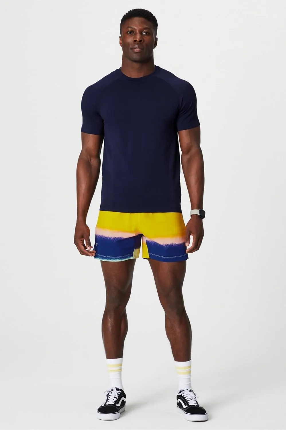 Fabletics Men's The One Short (Unlined), Training, Swimming, Lightweight, Quick-Dry, Zip Pocket, Stretch Woven