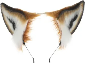 Faux Fur Wolf Fox Ears Headband Furry Animal Ears Hair Hoop Cosplay Headwear Halloween Christmas Party Headpiece
