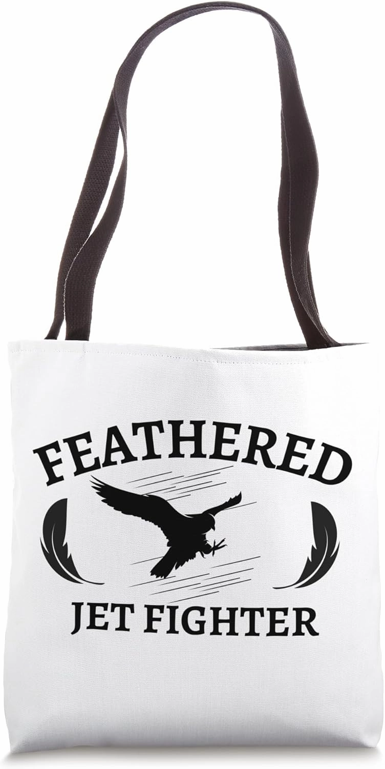 Feathered Jet Fighter Funny Falconry Tote Bag