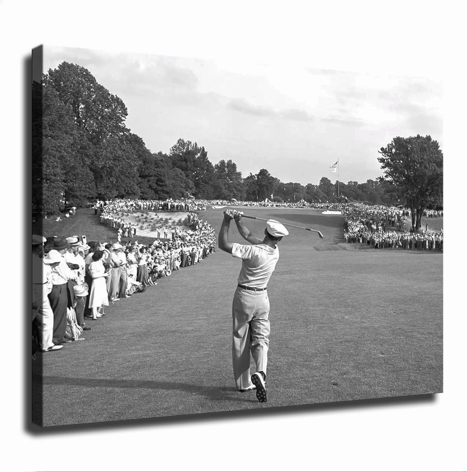 Feaymos Ben Hogan 1950 Us Golf Open Black & White Retro Old Photo Poster Wall Decor Wall Art For Bedroom Canvas Prints Posters Room Aesthetic Modern Family Livingroom Decorations (Framed,20×27inch)