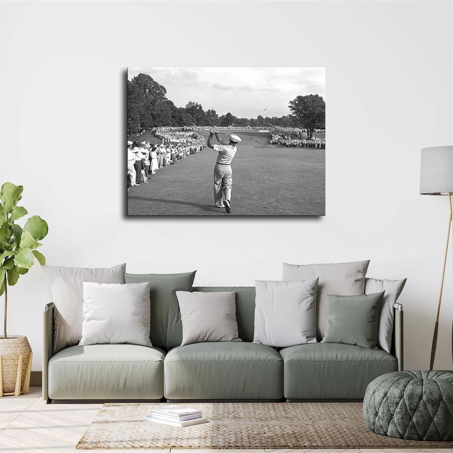 Feaymos Ben Hogan 1950 Us Golf Open Black & White Retro Old Photo Poster Wall Decor Wall Art For Bedroom Canvas Prints Posters Room Aesthetic Modern Family Livingroom Decorations (Framed,20×27inch)