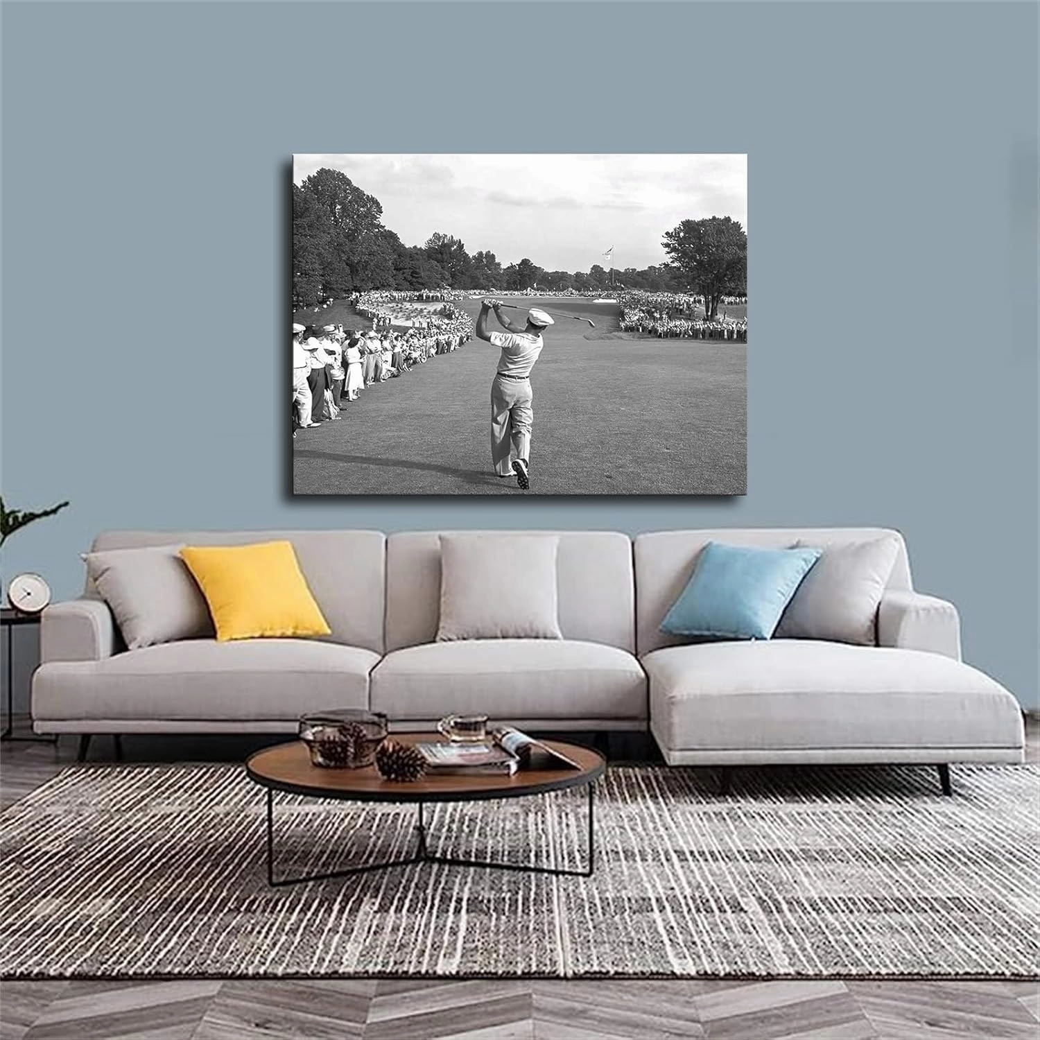 Feaymos Ben Hogan 1950 Us Golf Open Black & White Retro Old Photo Poster Wall Decor Wall Art For Bedroom Canvas Prints Posters Room Aesthetic Modern Family Livingroom Decorations (Framed,20×27inch)