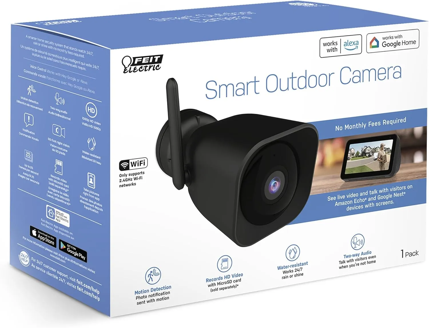 Feit Electric CAM/WM/WiFi 1080p HD Outdoor WiFi Smart Home Security Camera with Night Vision