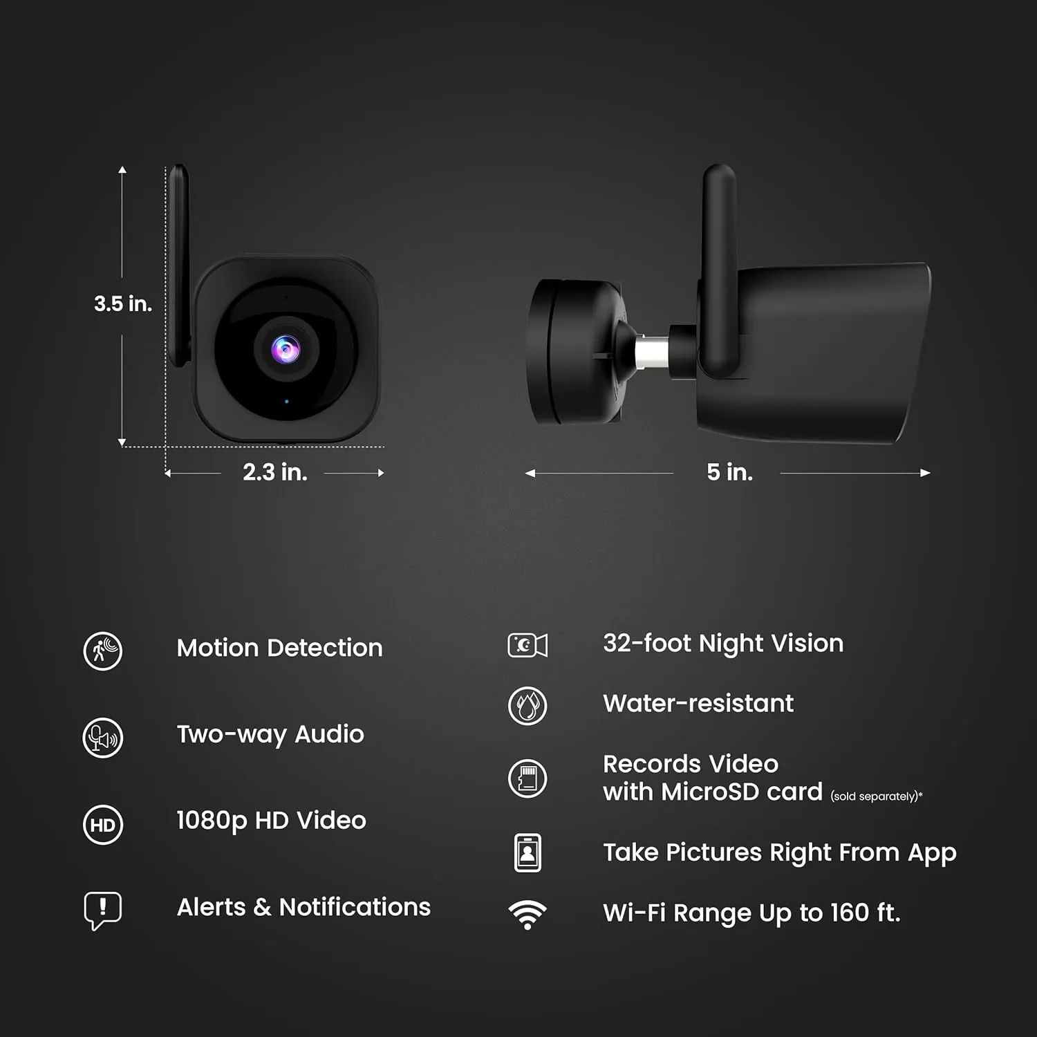 Feit Electric CAM/WM/WiFi 1080p HD Outdoor WiFi Smart Home Security Camera with Night Vision