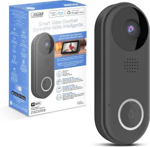 Feit Electric Doorbell Camera, 2.4 GHz WiFi, No Hub, Two-Way Audio, Motion Detection, Night Vision, 1080p HD, Micro SD Card Storage, Wireless Chime Included, Hardwired, CAM/Door/WiFi