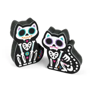 Feline Clean Day of the Dead Sponges, Set of 2