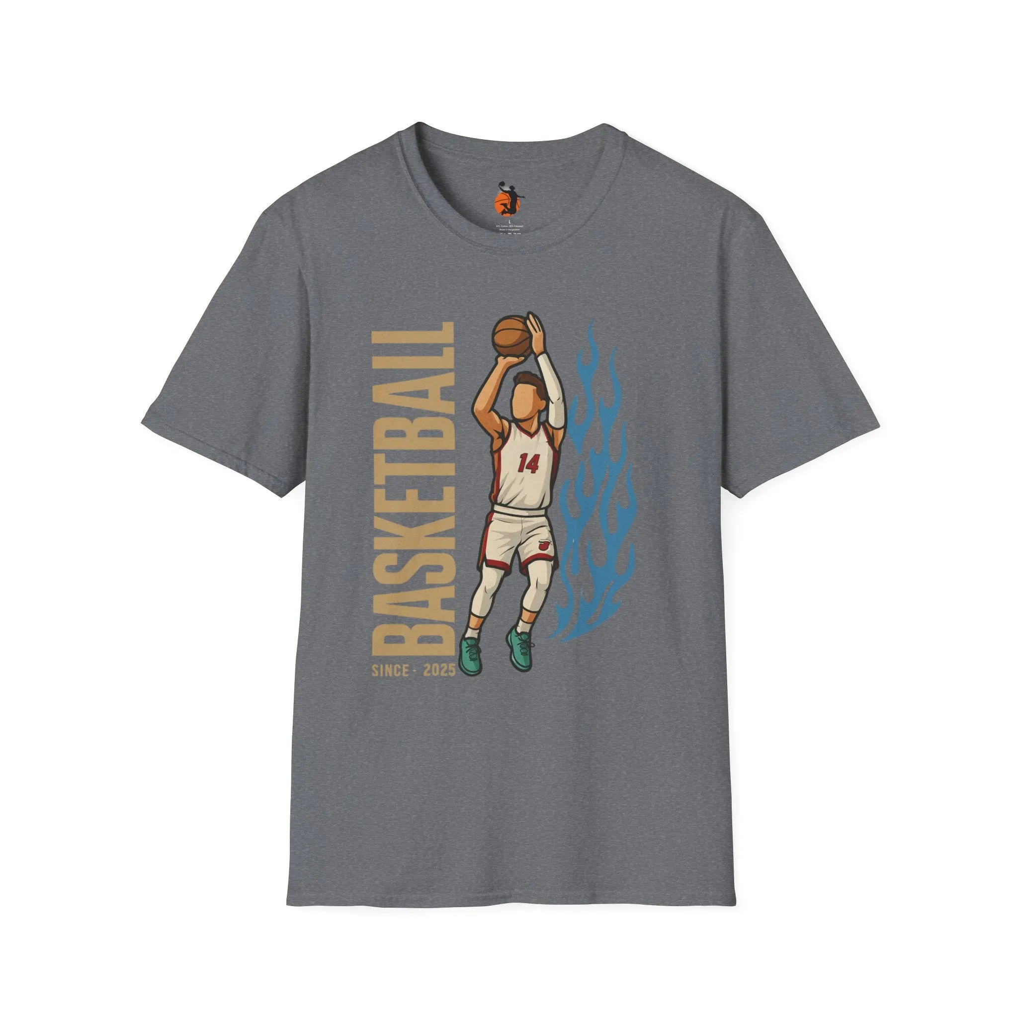 Fire in Form – Cotton Basketball T-Shirts for Men