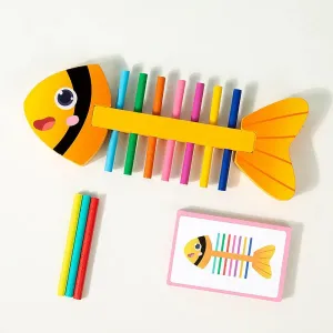 Fish Bone Montessori Teaching aids fine Motor Training Young Children Color Matching Montessori Kindergarten Early Education Toys