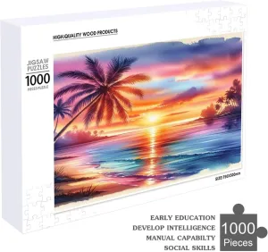 Fish You are My Happiness 1000 Piece Jigsaw Puzzle Wooden Adult Jigsaw Puzzle Game Props Stress Relieving Game Jigsaw Puzzle Party Fun Magic Puzzle Gift for Women Men 29.5x19.7 Inch