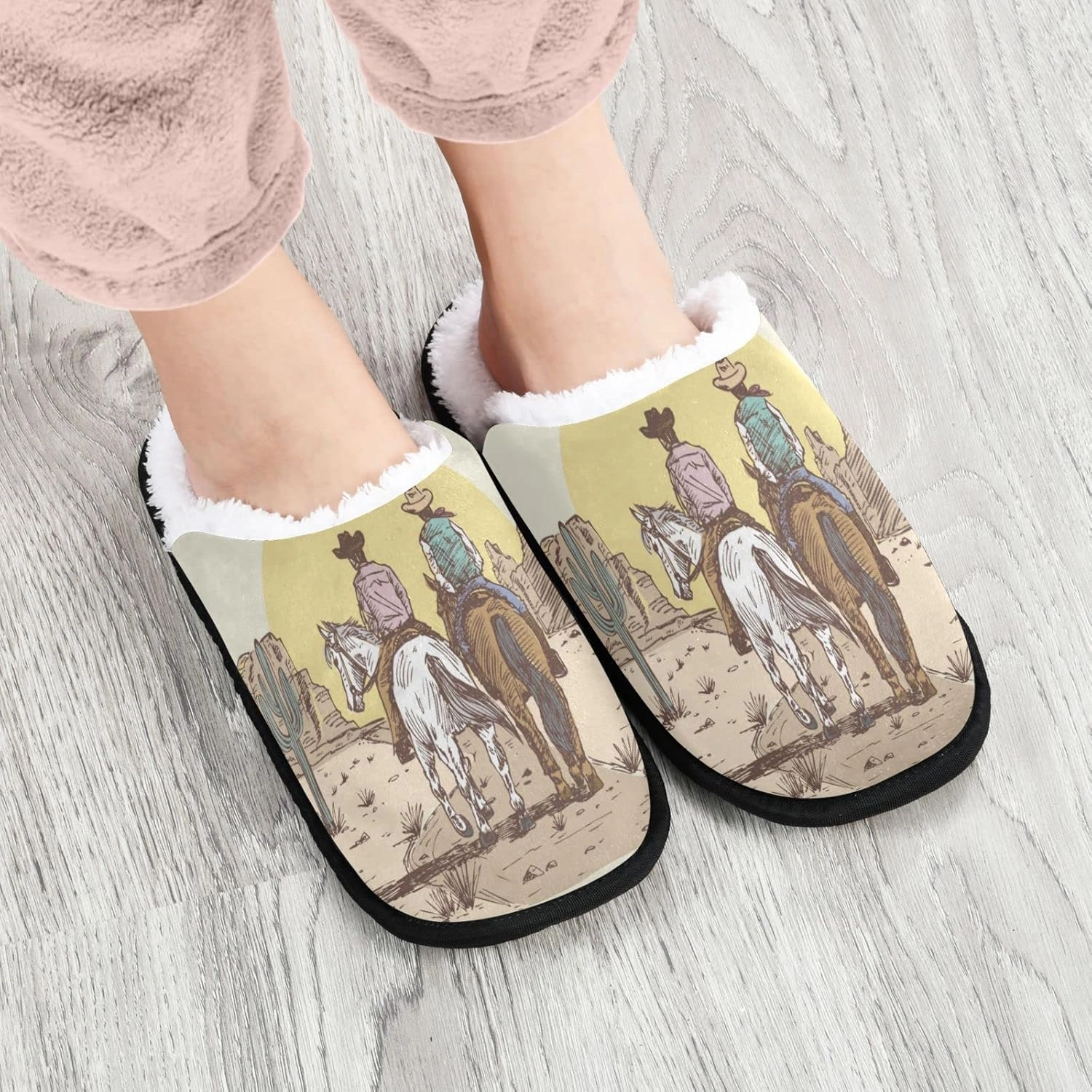 Fisyme Slippers Soft Non-Slip Indoor House Slippers Home Shoes For Bedroom Hotel Travel Spa