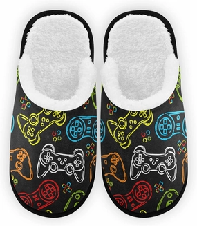 Fisyme Slippers Soft Non-Slip Indoor House Slippers Home Shoes For Bedroom Hotel Travel Spa
