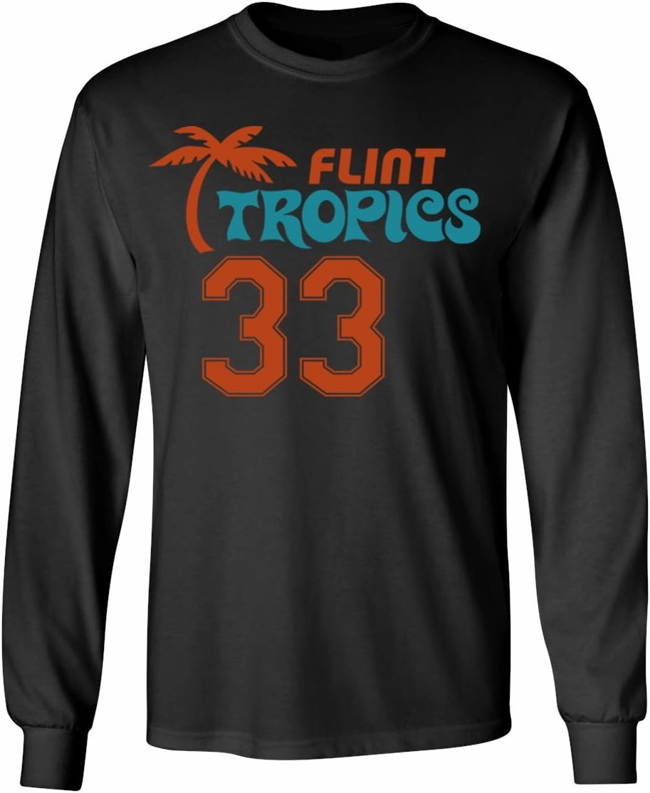 Flint Tropics Jackie Moon 33 Semi Pro Basketball Men's Long Sleeve T Shirt