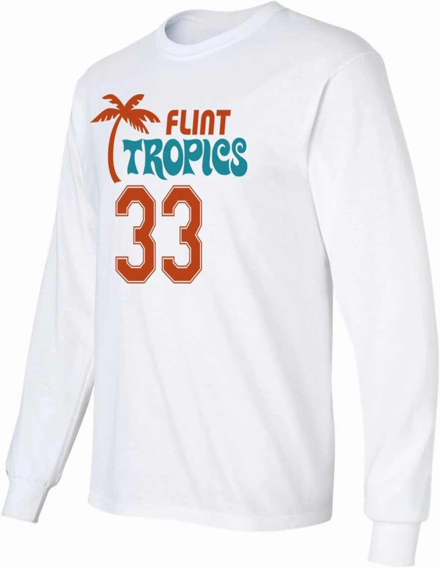 Flint Tropics Jackie Moon 33 Semi Pro Basketball Men's Long Sleeve T Shirt