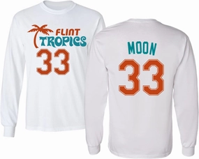 Flint Tropics Jackie Moon 33 Semi Pro Basketball Men's Long Sleeve T Shirt