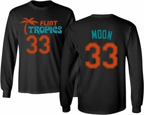 Flint Tropics Jackie Moon 33 Semi Pro Basketball Men's Long Sleeve T Shirt