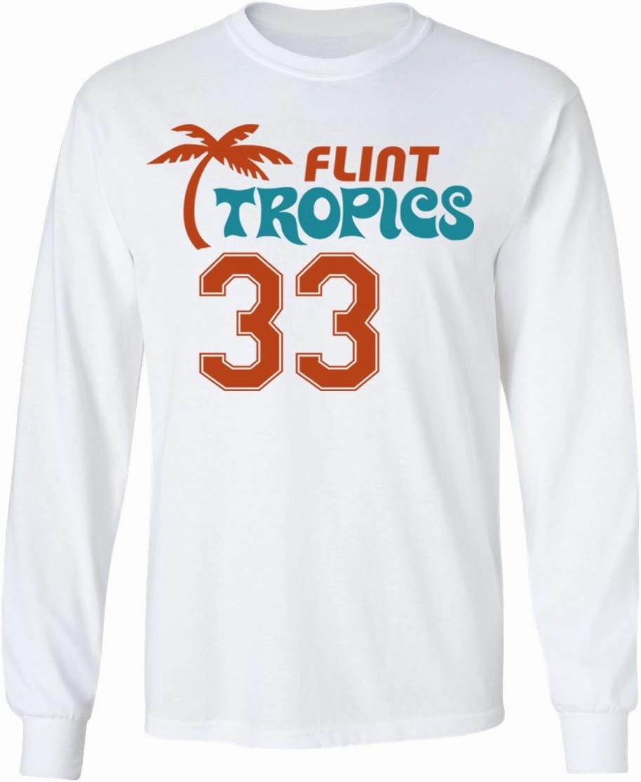 Flint Tropics Jackie Moon 33 Semi Pro Basketball Men's Long Sleeve T Shirt