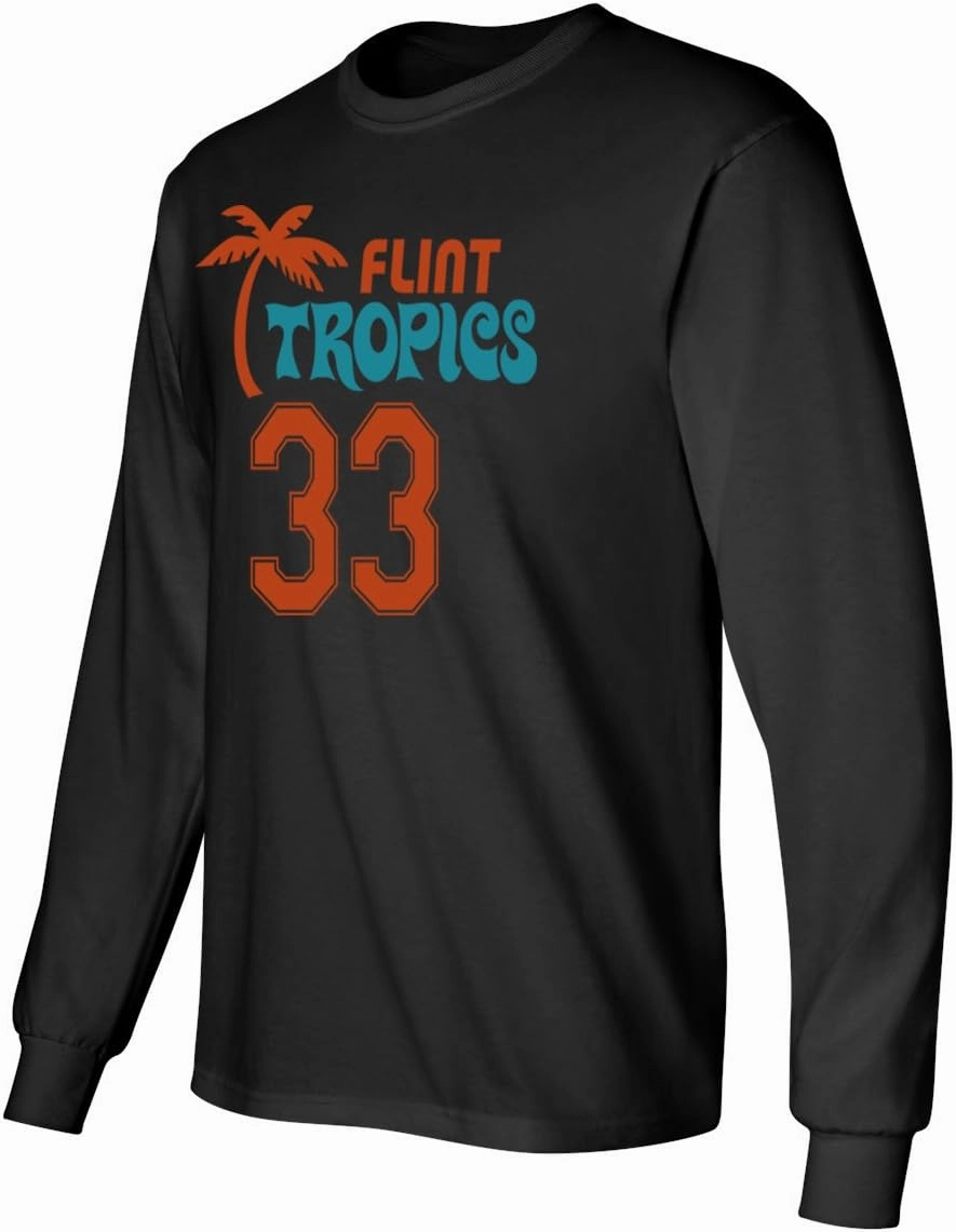 Flint Tropics Jackie Moon 33 Semi Pro Basketball Men's Long Sleeve T Shirt