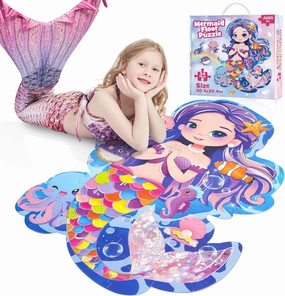 Floor Puzzles for Kids Ages 3-5,54 Pieces Mermaid Puzzle Toys for Girls 4-6,Large Jigsaw Puzzles for Toddlers,Educational Toys Birthday Halloween for Girls 3 4 5 6 7 8 Year Old(Mermaid)