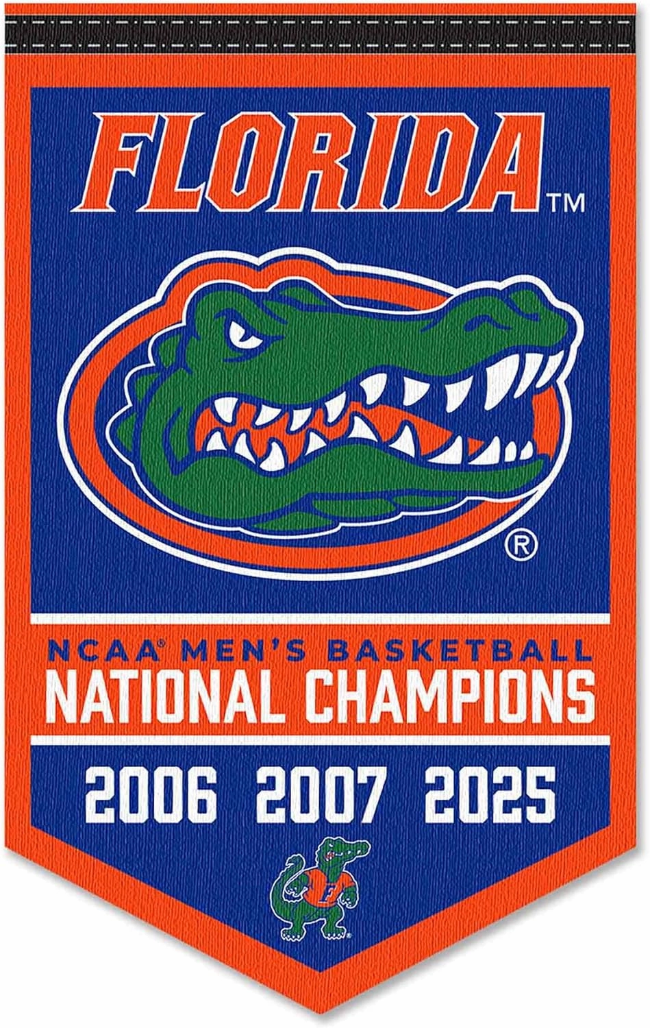 Florida Gators 3 Time College Basketball National Champions Banner