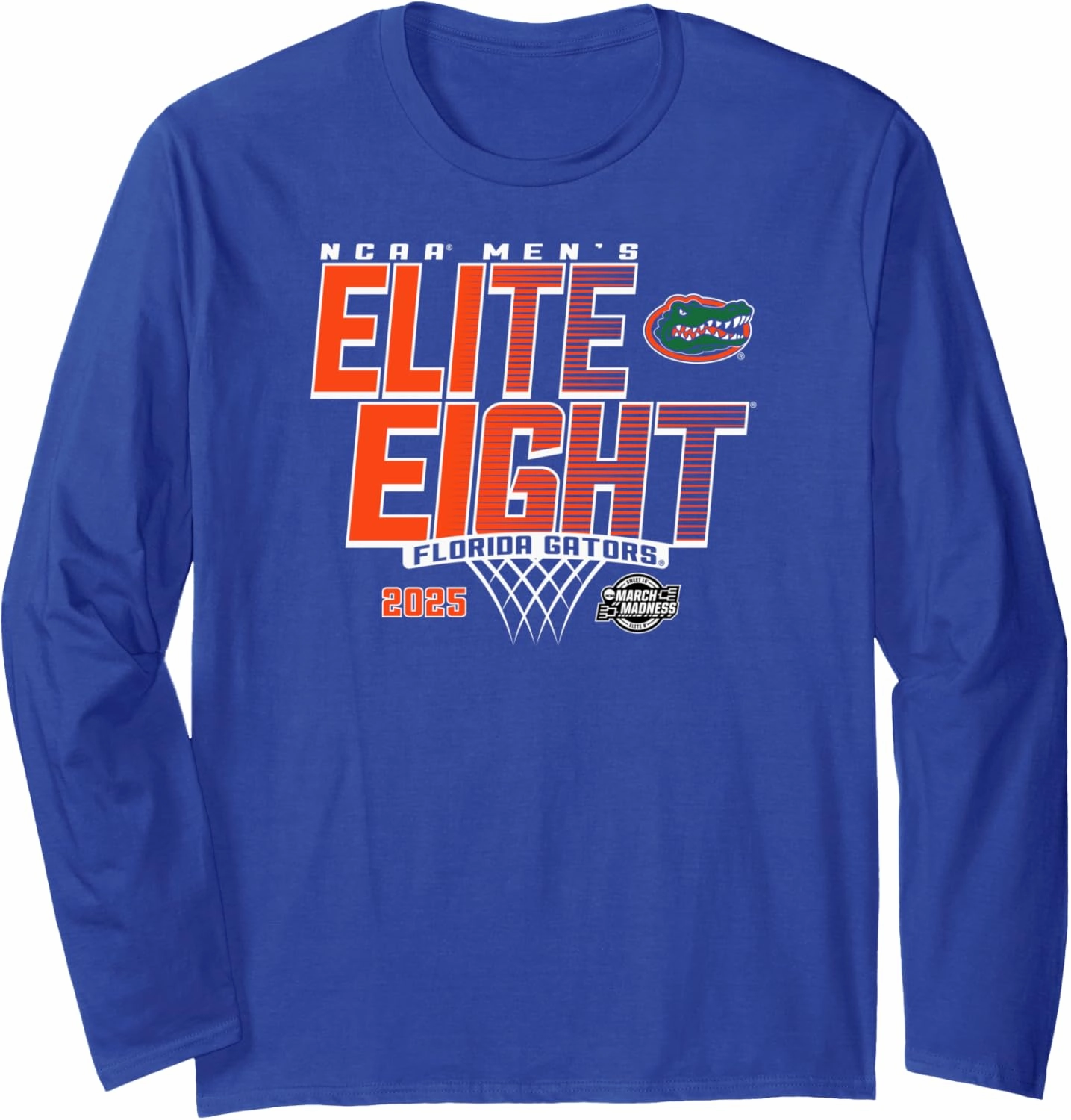 Florida Gators Elite 8 2025 Men's Basketball Dunk Long Sleeve T-Shirt