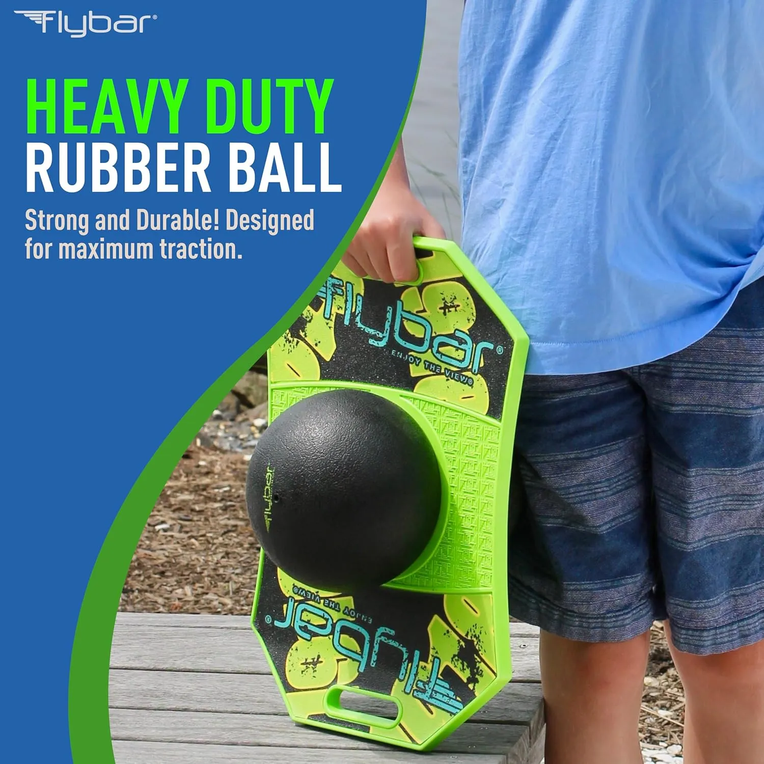 Flybar Pogo Trick Ball for Kids, Bounce Board for Boys and Girls Ages 6 , Up to 160 lbs, Includes Pump, Easy to Carry Handle, Durable Plastic Deck Indoor, Outdoor Toy Pogo Jumper,