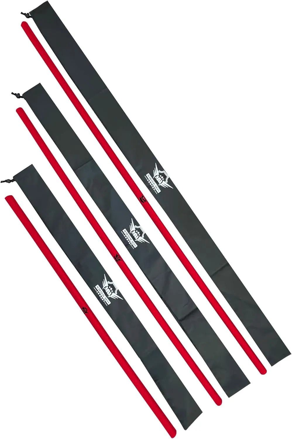 Foam Padded Bo Staff for Safe Practice and Training with Carry Bag Case - Red