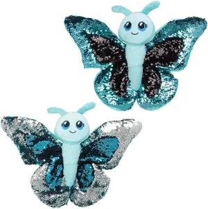 Forest & Twelfth Reversible Sequin Stuffed Butterfly Toy, Charming Flip Sequin Plush Toy to Ignite Imaginations and Entertain Kids, A Sensory Delight Ideal for Ages 3 and Up (Blue)