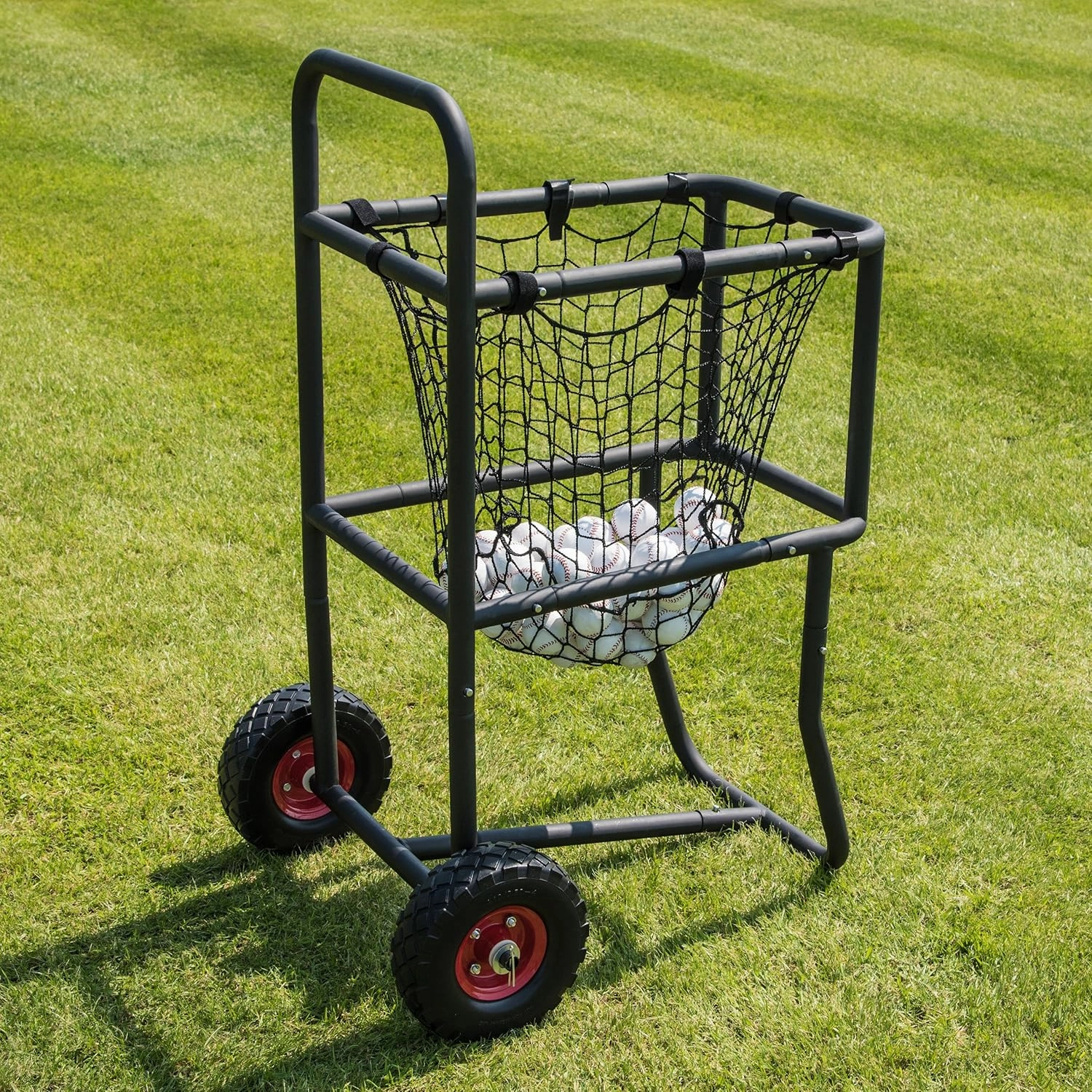 FORTRESS Baseball Carry Cart with Wheels [300 Ball Capacity] | Heavy-Duty Portable Storage Cart for Baseballs with Durable Steel Frame & Anti-Puncture Tires - Ideal for Indoor & Outdoor Training