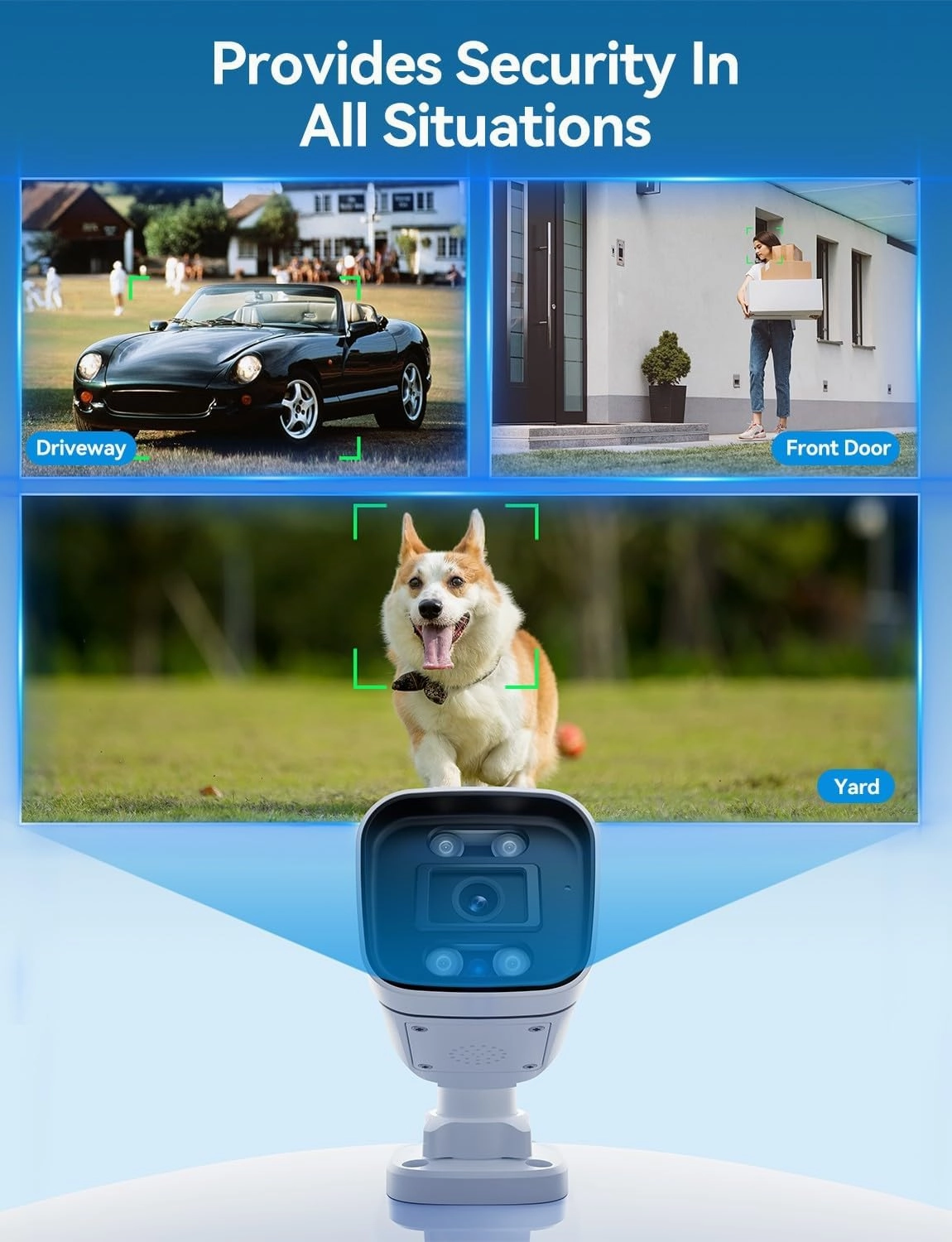 FOSCAM 3K 5MP Security Cameras Wireless Outdoor, 5GHz&2.4GHz WiFi Camera for Home Security, 120° FoV Outside Surveillance Cam, AI Human/Vehicle Detection, 66FT Color Night Vision, 120dB Siren, IP66