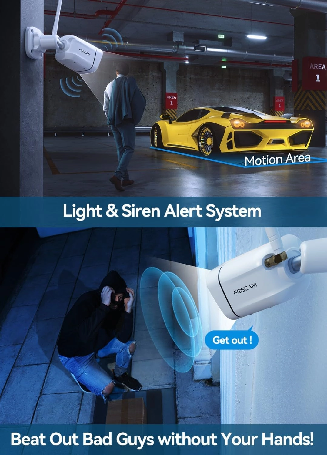 FOSCAM 3K 5MP Security Cameras Wireless Outdoor, 5GHz&2.4GHz WiFi Camera for Home Security, 120° FoV Outside Surveillance Cam, AI Human/Vehicle Detection, 66FT Color Night Vision, 120dB Siren, IP66