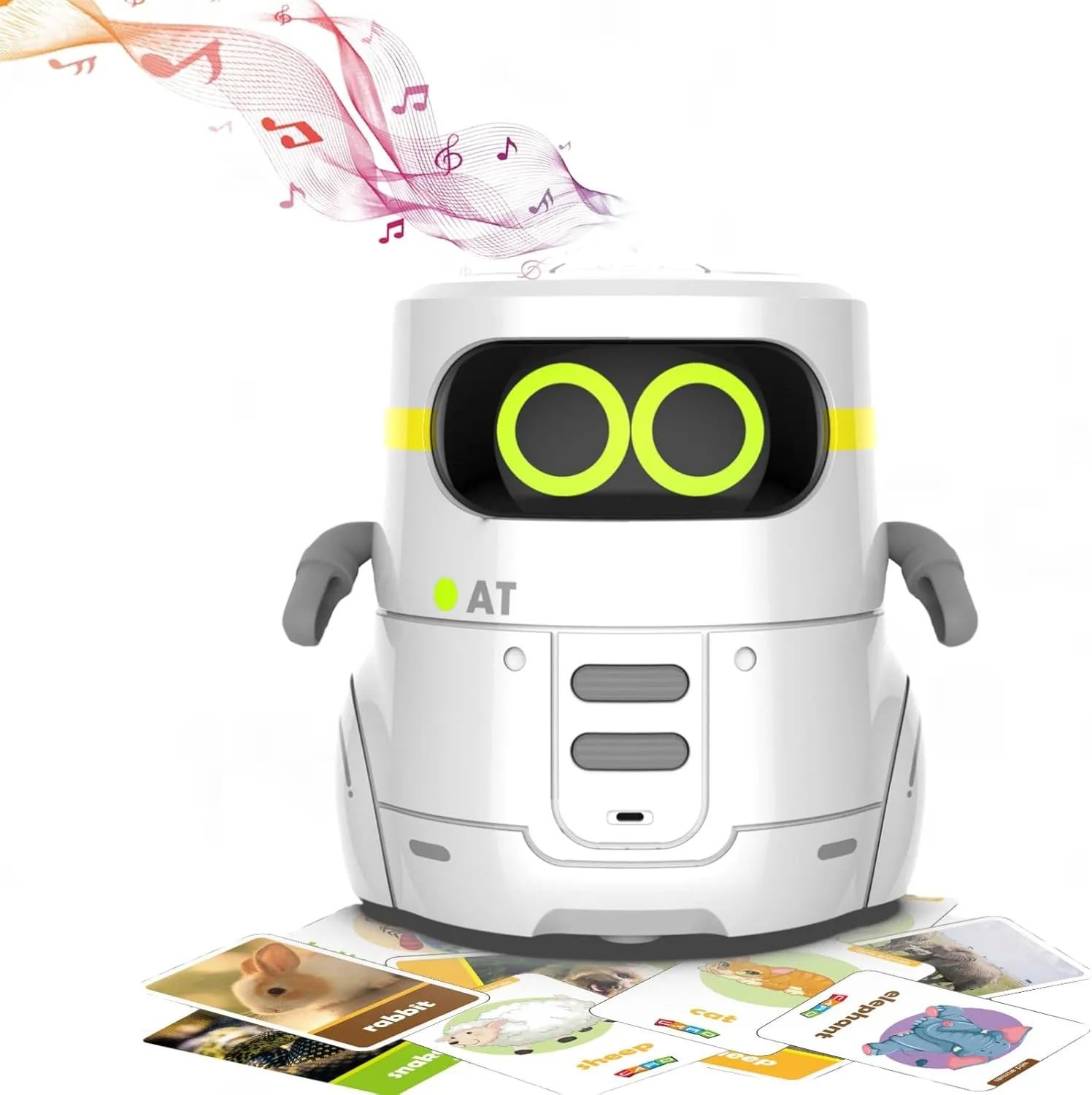 FOTN Guess The Animal Smart Learning Robot with 20 Animal Card Set,Interaction Robot Toys with Touch Sensor, Speech Recognition,Repeating and Recording, Smart Robotic Toy for 3-8 Year Old Boys Girls