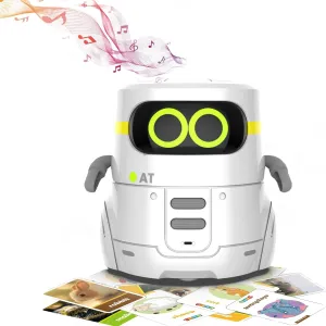 FOTN Guess The Animal Smart Learning Robot with 20 Animal Card Set,Interaction Robot Toys with Touch Sensor, Speech Recognition,Repeating and Recording, Smart Robotic Toy for 3-8 Year Old Boys Girls
