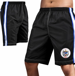 fox & fury Men's All Countries Embroidered Logo Athletic Running, Gym, Workout Sports Basketball Shorts wt Zipper Pockets