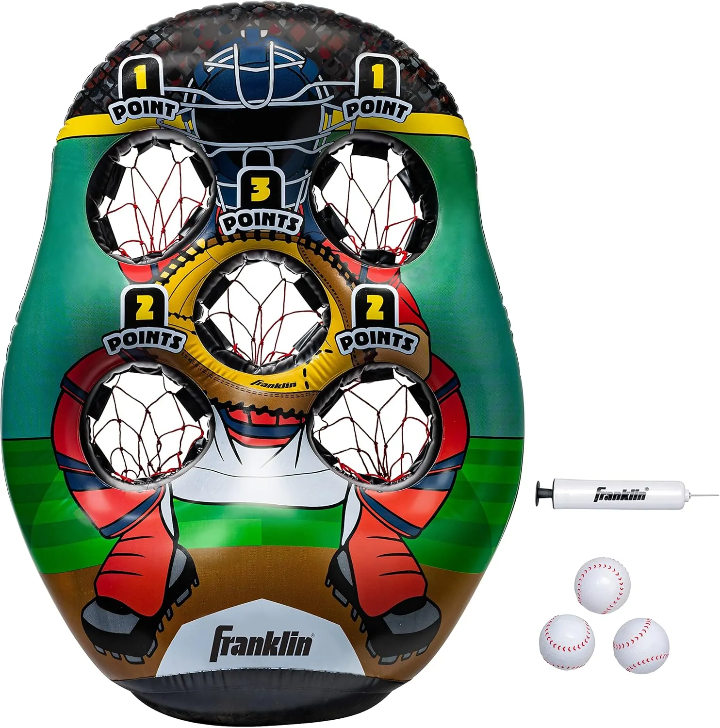Franklin Sports Inflatable Target Toss Game - Kids Mini Throwing Game Set - Portable Indoor   Outdoor Toy Target
