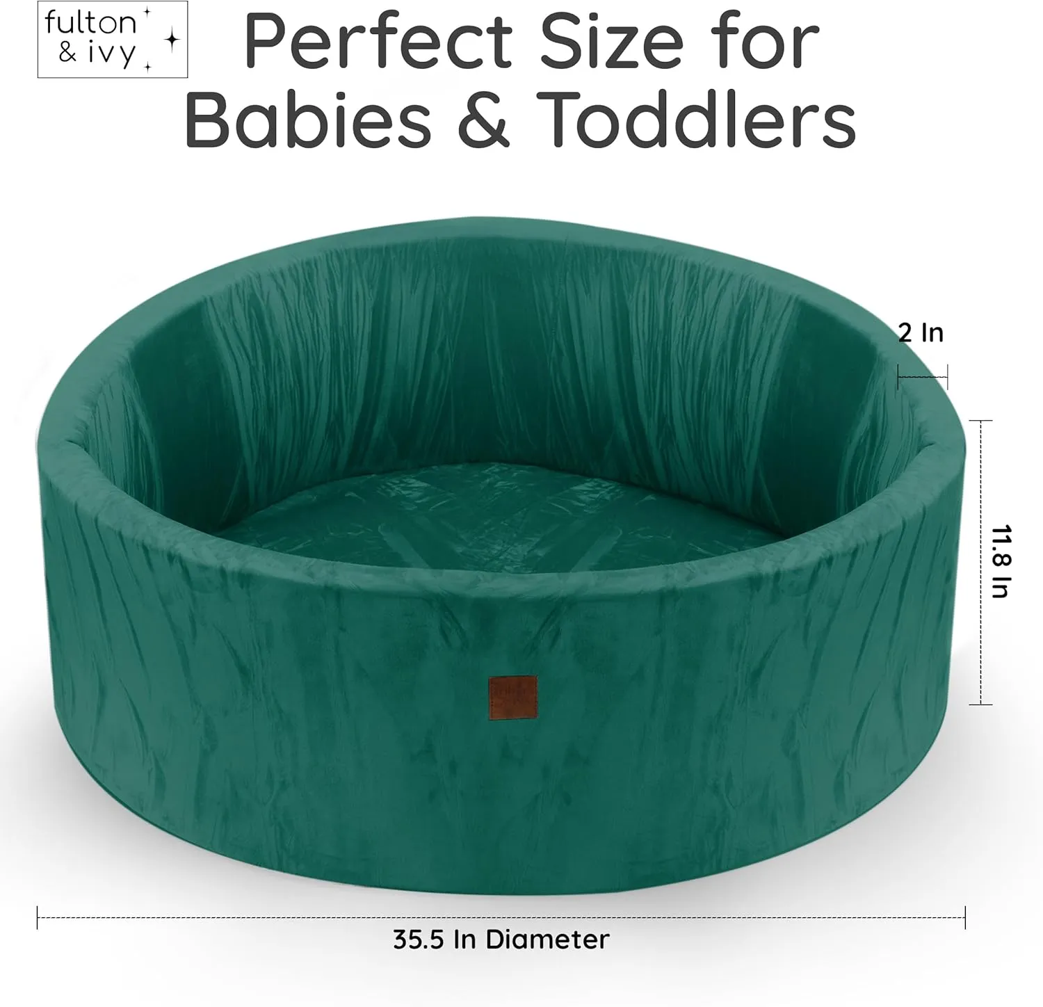 Fulton & Ivy Premium Baby and Toddler Ball Pit (35"x11.8") | Easy to Clean Memory Foam Ball Pit Made with Non-Toxic Materials | Durable Ball Pits for Toddlers 1-3 (Balls Not Included)
