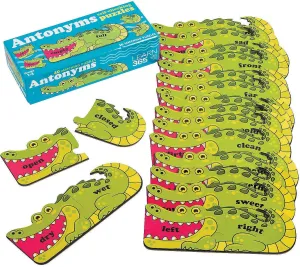 Fun Express Antonym Self-Checking Puzzles - 60 Pieces - Educational and Learning Activities for Kids