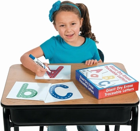 Fun Express Giant Cardboard Dry Erase Traceable Letters 7 - Perfect for Teaching, Learning, and Classroom Activities - Essential Education Supplies - 26 Pieces