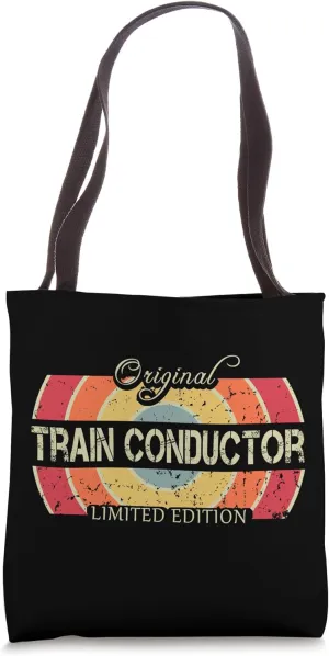 Funny Job Title Worker Vintage Train Conductor Tote Bag