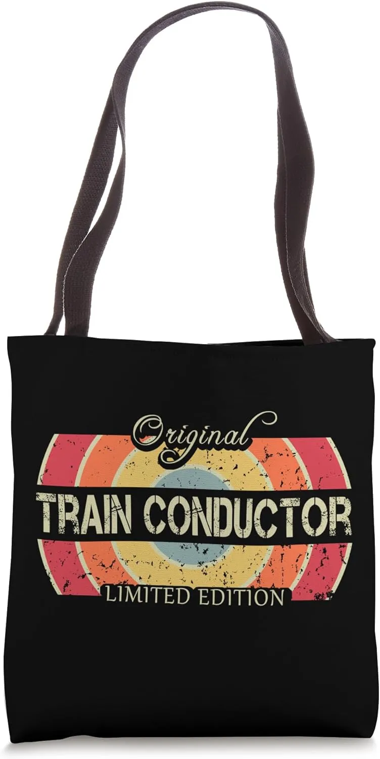 Funny Job Title Worker Vintage Train Conductor Tote Bag