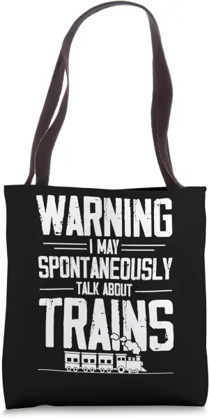 Funny Trains Design Model Railroad Locomotive Train Lover Tote Bag