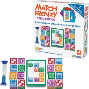 Funwares Match Frenzy: Portable Pattern Matching Puzzle Game, Family Mini Board Games, Perfect for Travel & Home Play, Road Trip Activities for Kids and Adults, Quick Set-Up - 2-Player